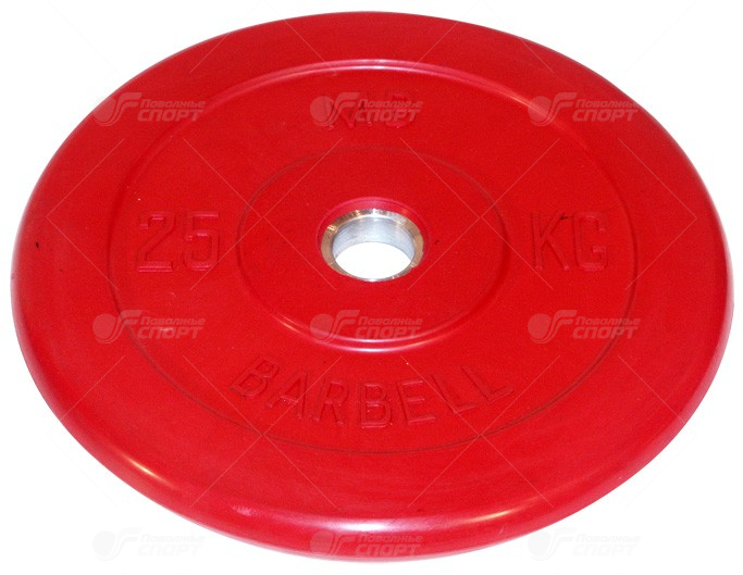 Диск обрезин. (красный) Barbell d 51 мм 25 кг
