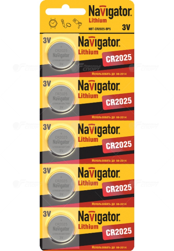 Элем. пит. Navigator NBT-CR2025-BP5 лит. арт.94764