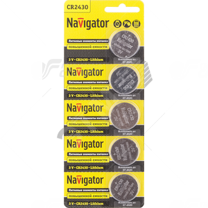 Элем. пит. Navigator NBT-CR2430-BP5 лит. арт.94781