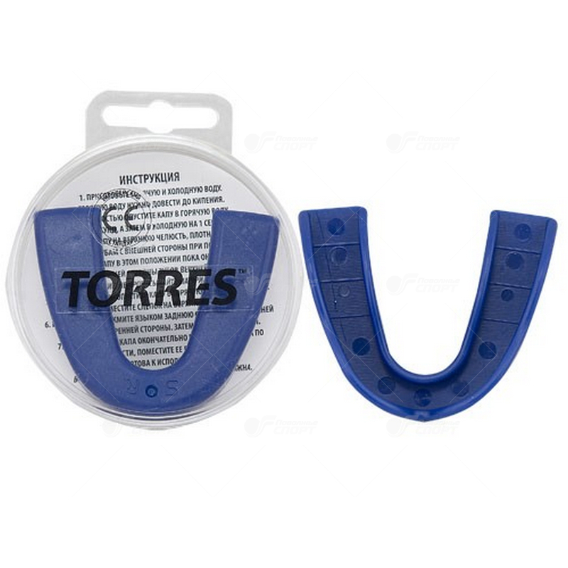 Капа боксерская Torres 1-челюст. евростандарт арт.PRL1023BU синий