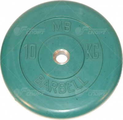 Диск обрезин. (зеленый) Barbell d 51 мм 10 кг
