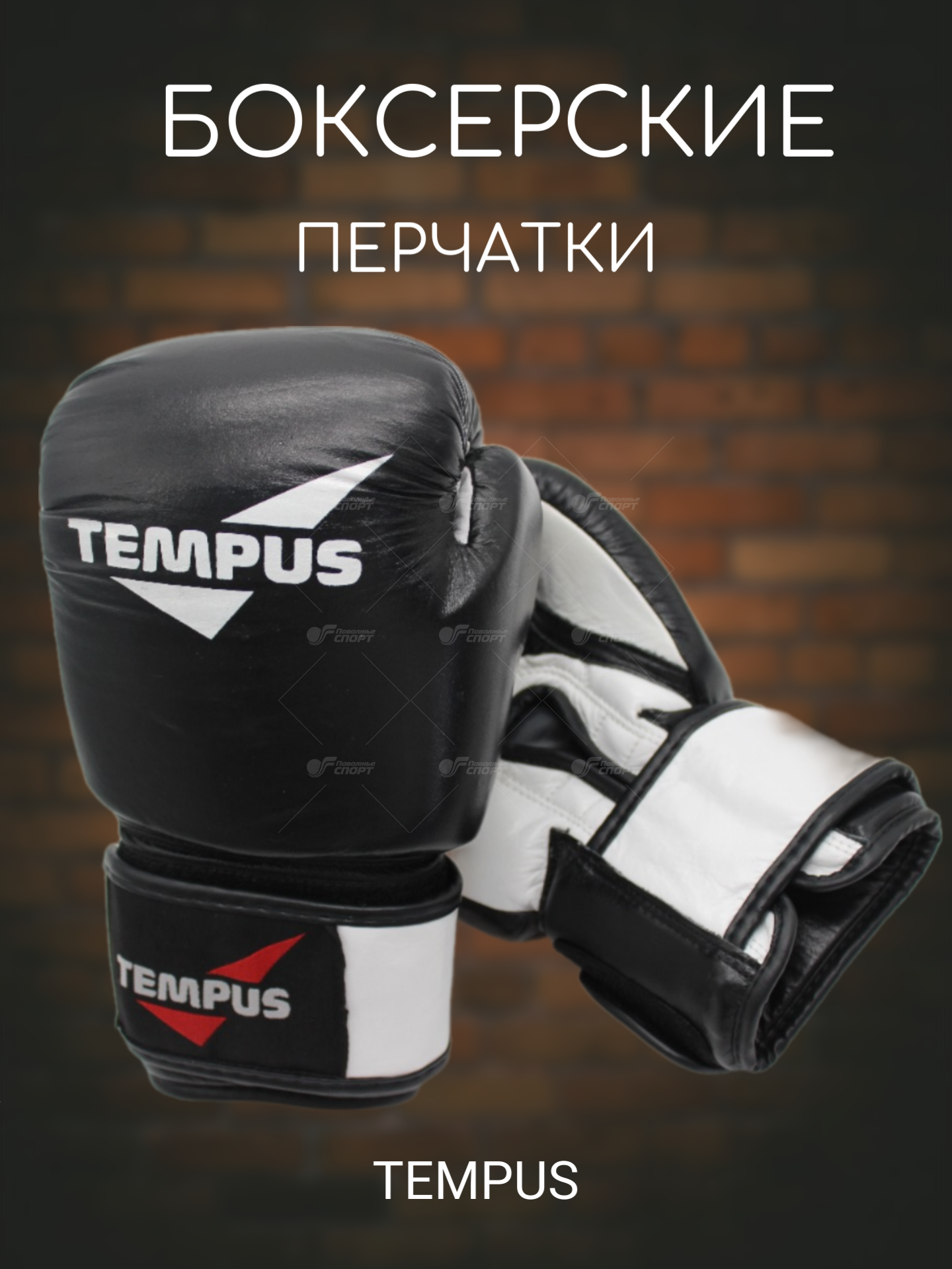 Перчатки боксерские Tempus (нат. кожа) арт.2412 р.10-16ун